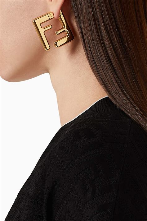 fendi f stud earrings